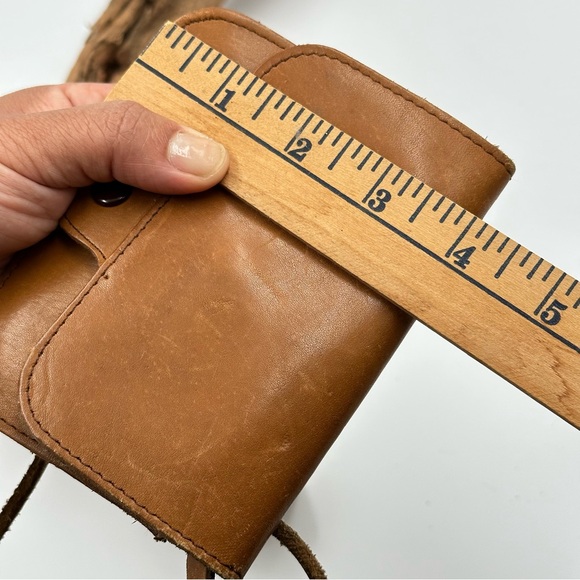 Vintage Mini Bag-Sandalwood cowhide-genuine Leather Purse/crossbody. - Picture 3 of 13